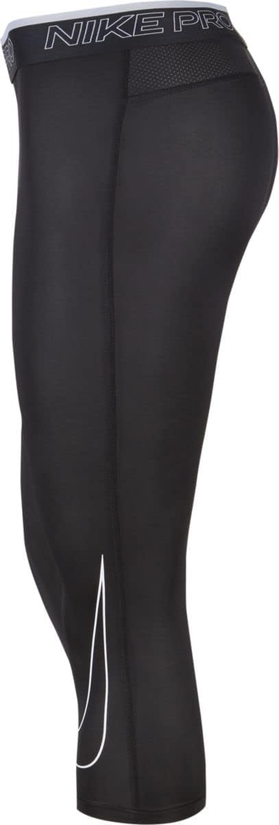 Nike Pro Dri-FIT 3/4 Tights (as1, Alpha, l, Regular, Regular, Black/White, Large)
