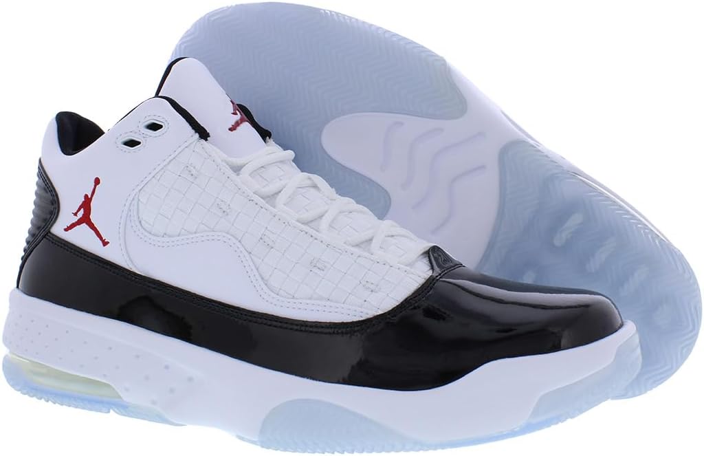 Nike Basketball Shoe, Hot Red/Deep Black-white