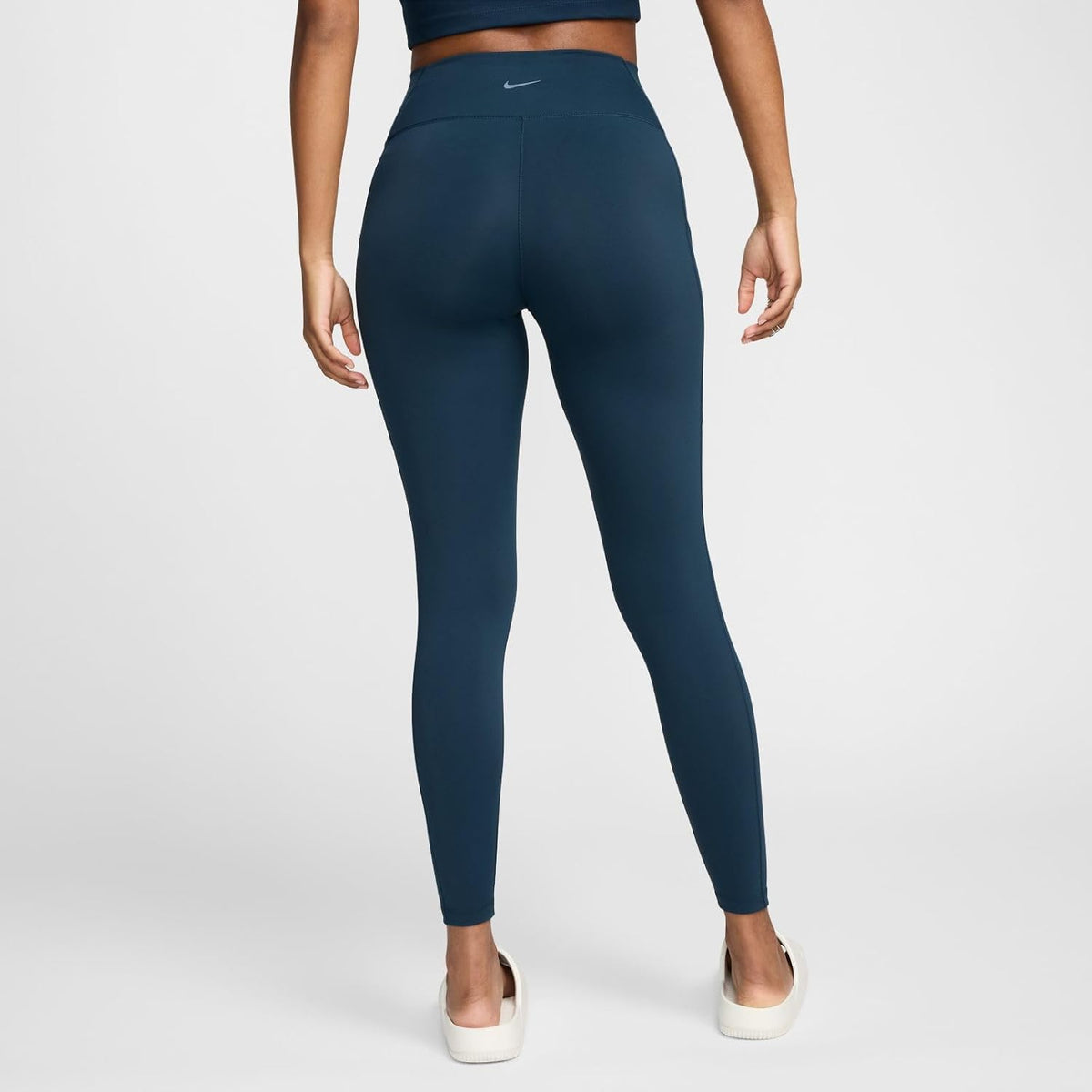 Nike One 7/8 Leggings with High Waistband and Pockets for, Armory Navy/Black