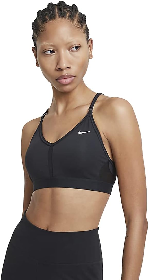 Nike Indy Wire-Free Sports Bra, Large, Black/White