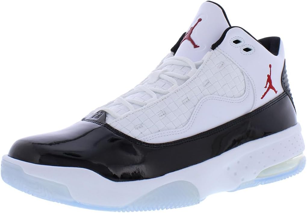 Nike Basketball Shoe, Hot Red/Deep Black-white