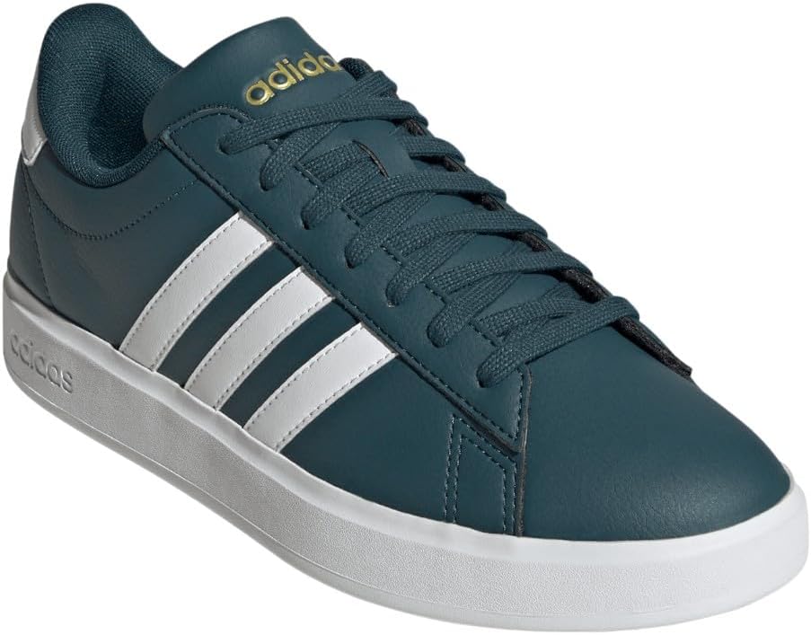 Adidas Grand Court Cloudfoam Lifestyle Comfort Sneaker, Arctic Night/White/Gold Metallic