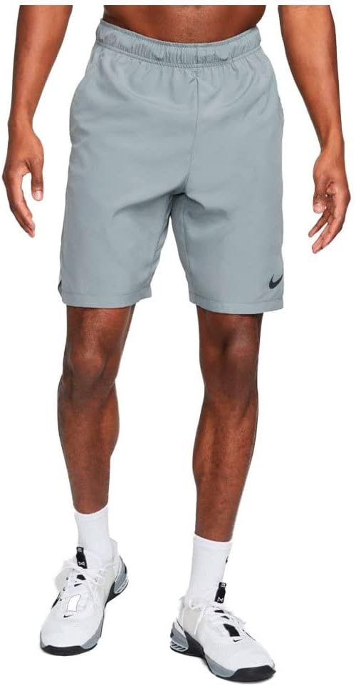 Nike Dri-FIT 9" Woven Lightweight Training Shorts (US, Alpha, Large, Regular, Regular), Grey