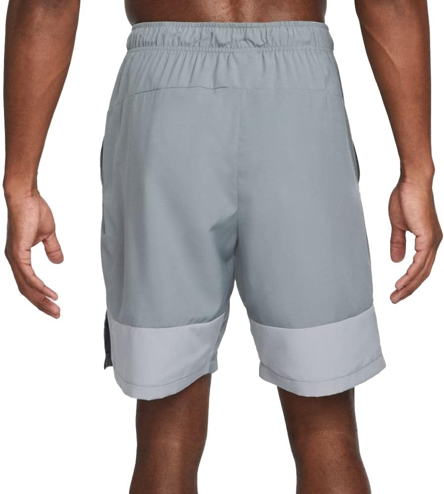 Nike Dri-FIT 9" Woven Lightweight Training Shorts (US, Alpha, Large, Regular, Regular), Grey