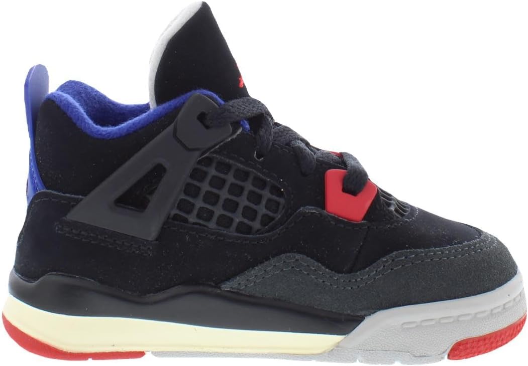 Jordan 4 Retro 'Rare Air', Black/Fire Red-deep Royal Blue