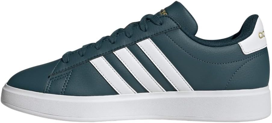 Adidas Grand Court Cloudfoam Lifestyle Comfort Sneaker, Arctic Night/White/Gold Metallic