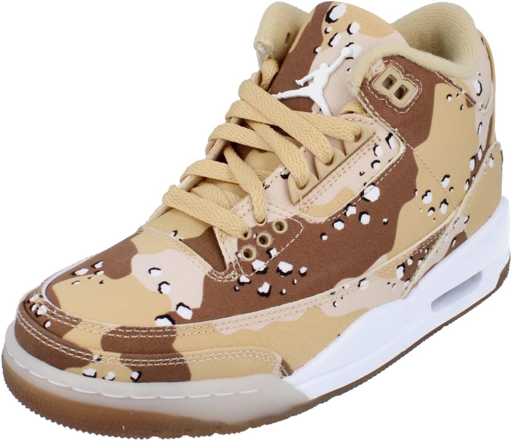 Air Jordan 3 Retro Tex Desert Camo Shoes, Dark Driftwood Sail Hemp