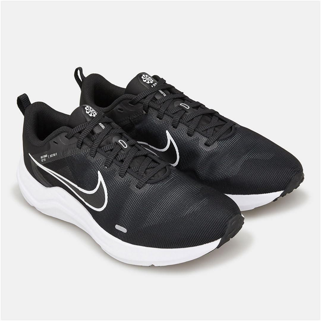 Nike - Downshifter 12, Sneaker, Black White Dk Smoke Grey Pure Platinum