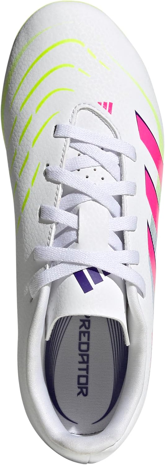 Adidas Club Predator Firm Ground/Multi Ground Soccer,White/Lucid Pink/Lucid Lemon