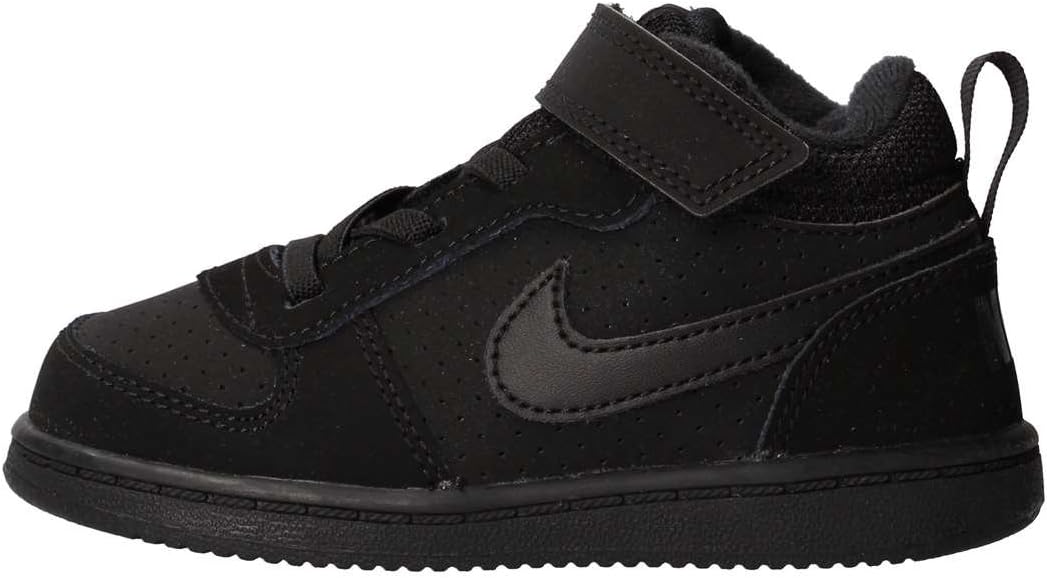 Nike Court Borough Mid (TDV) Black/Black Basketball Shoe 7 Infants