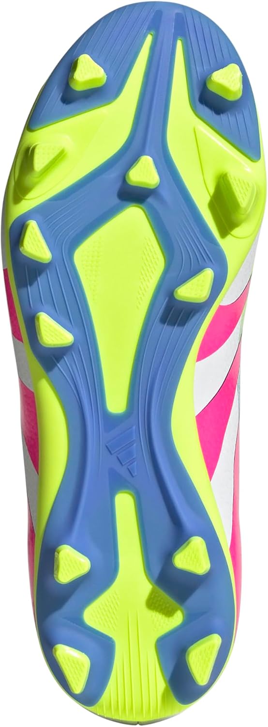 Adidas Club Predator Firm Ground/Multi Ground Soccer,White/Lucid Pink/Lucid Lemon