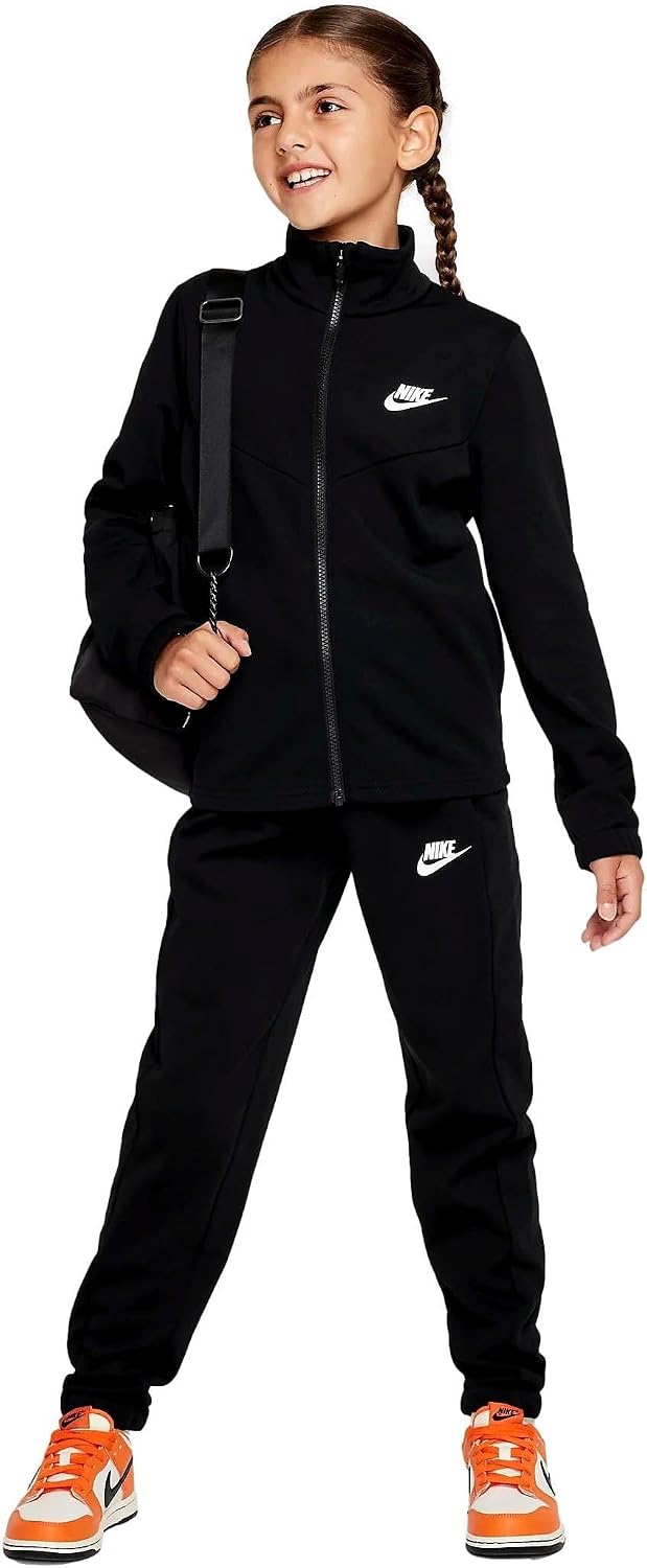 Nike K NSW Tracksuit Poly FZ HBR, Black/Black/White