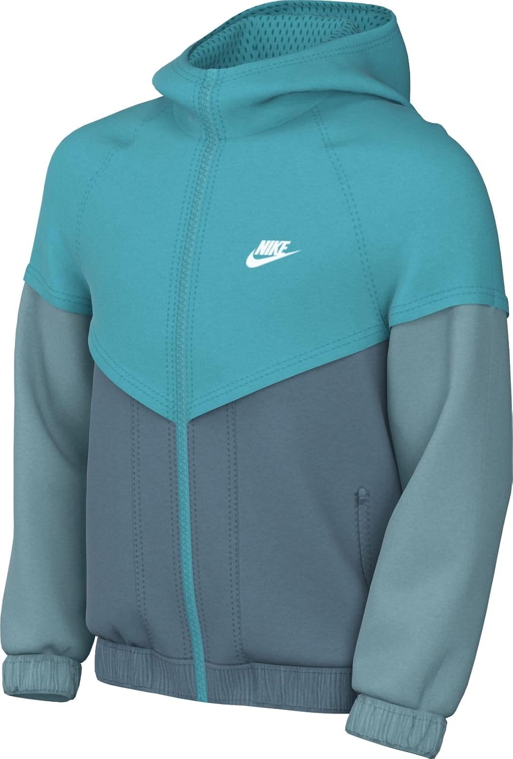 Nike Sportswear Windrunner Hooded Repel Jacket, Dusty Cactus/Smokey Blue/Denim Turquoise/White