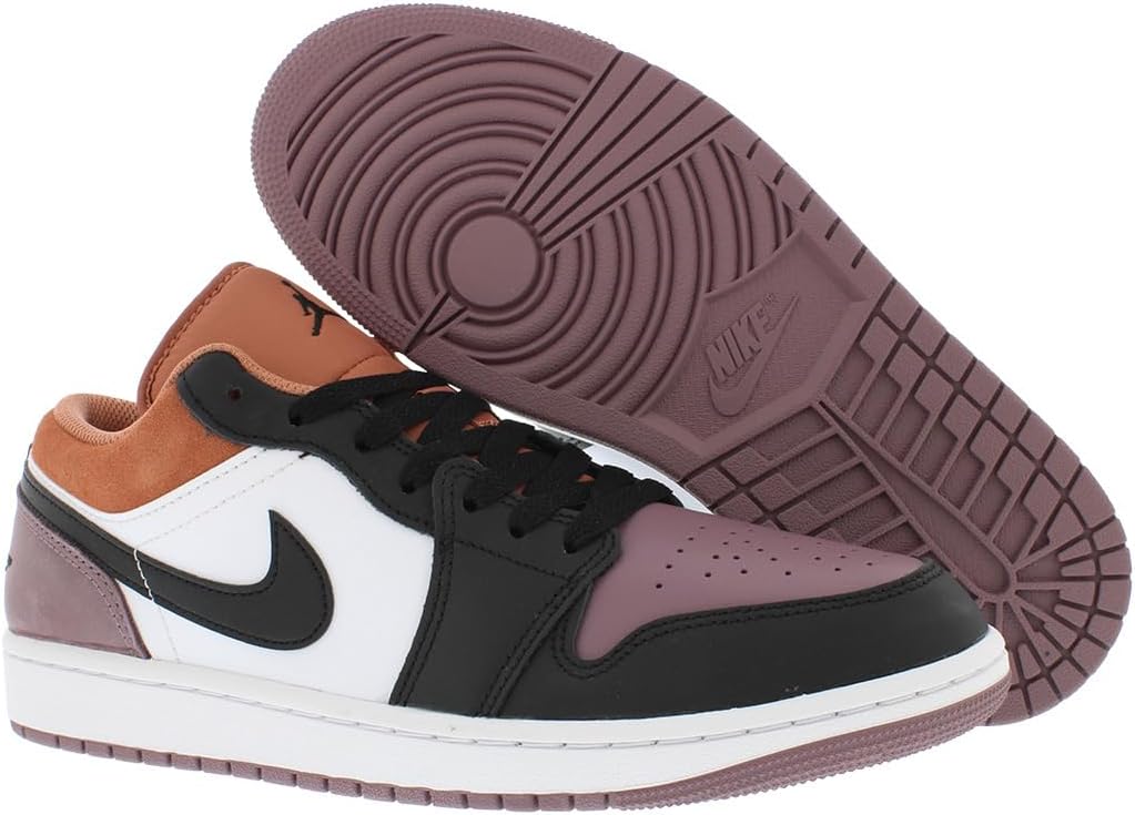 Nike Air Jordan 1 Low SE Sneaker, White/Sky J Orange/Sky J Mauve/Black