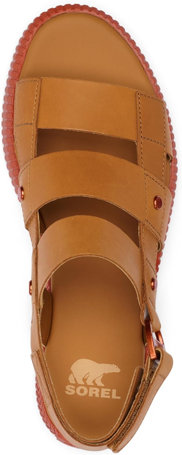 Sorel ONA Ave Slingback Flat Sandal, Canyon Gold/Tuscan