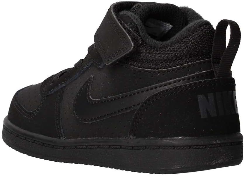 Nike Court Borough Mid (TDV) Black/Black Basketball Shoe 5 Infants