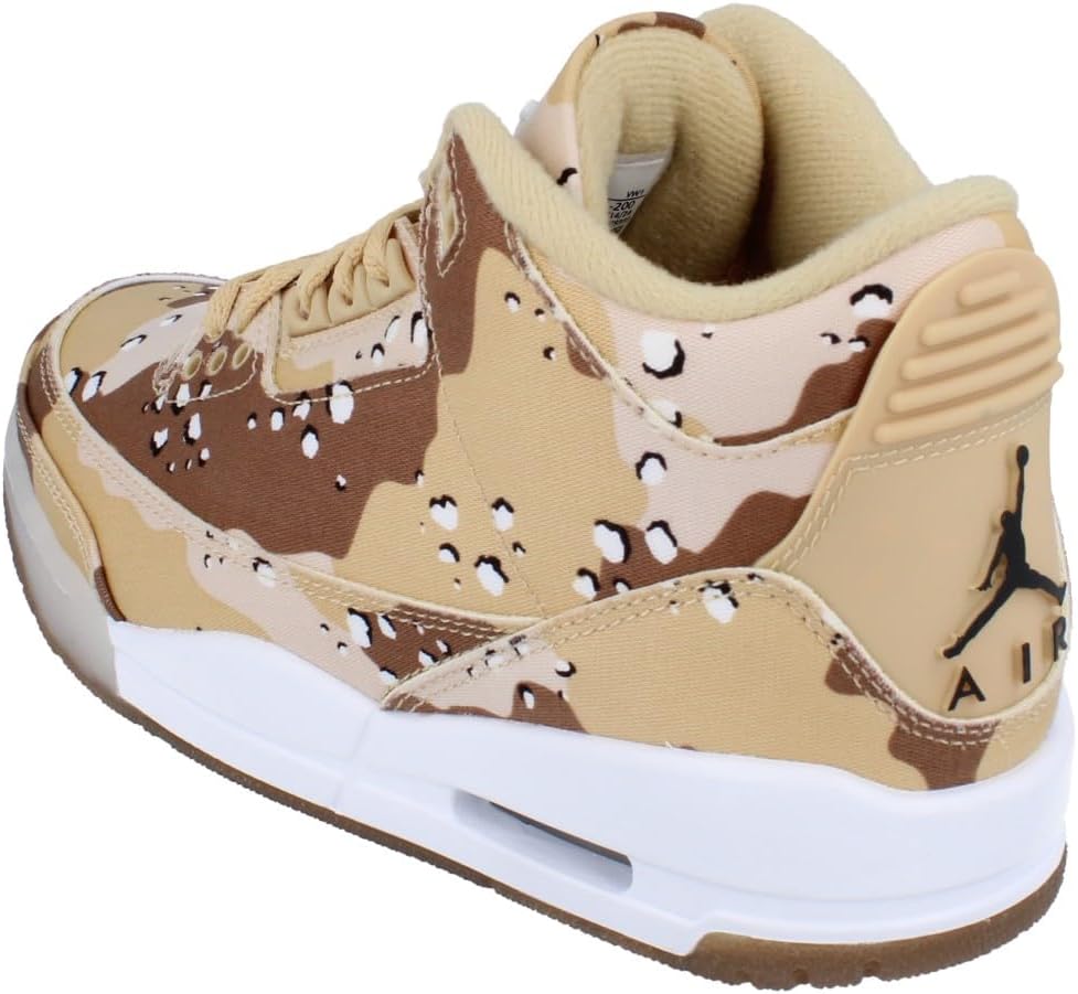 Air Jordan 3 Retro Tex Desert Camo Shoes, Dark Driftwood Sail Hemp