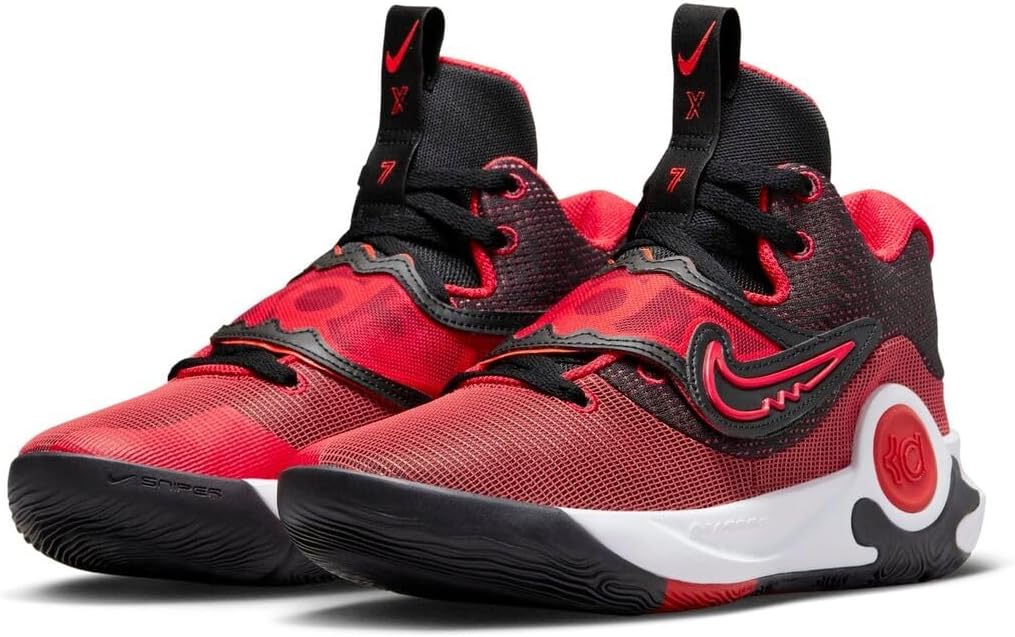 KD Trey 5 X Basketball Shoes, Black/Bright Crimson/White/University