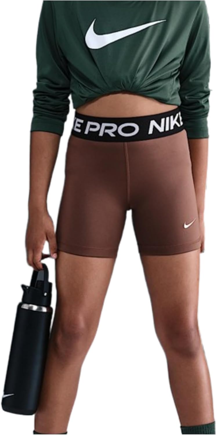 Nike Pro Shorts (Little ), Black/Platinum Violet/White