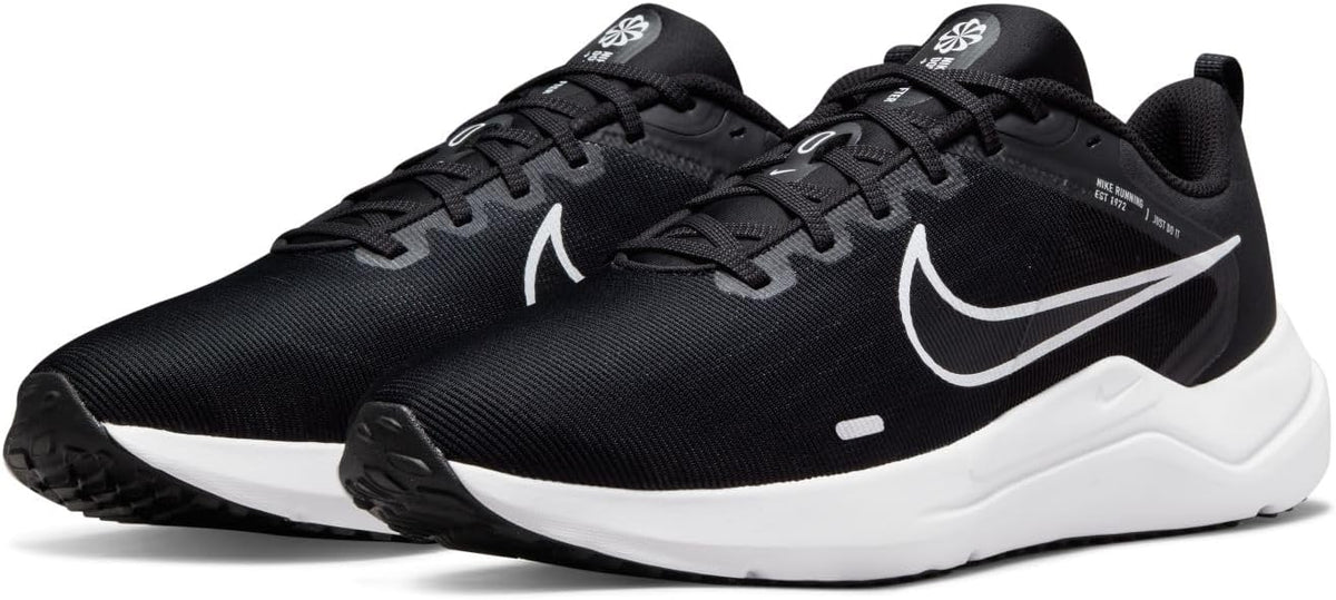 Nike Downshifter 12 Black White, Black/White- Dk Smoke Grey