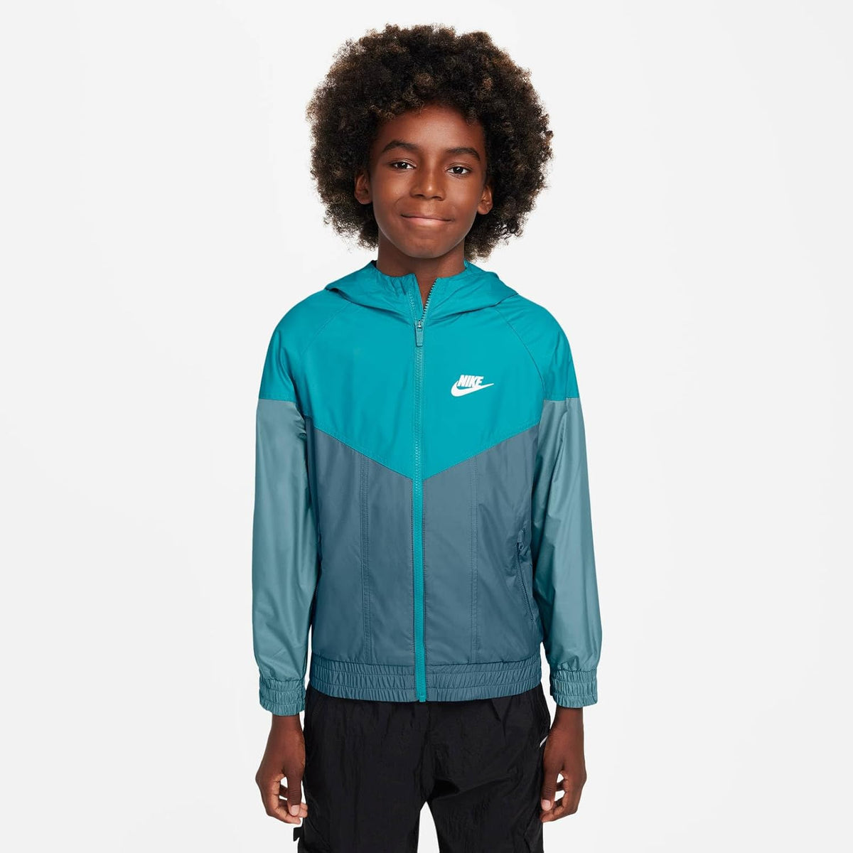Nike Sportswear Windrunner Hooded Repel Jacket, Dusty Cactus/Smokey Blue/Denim Turquoise/White