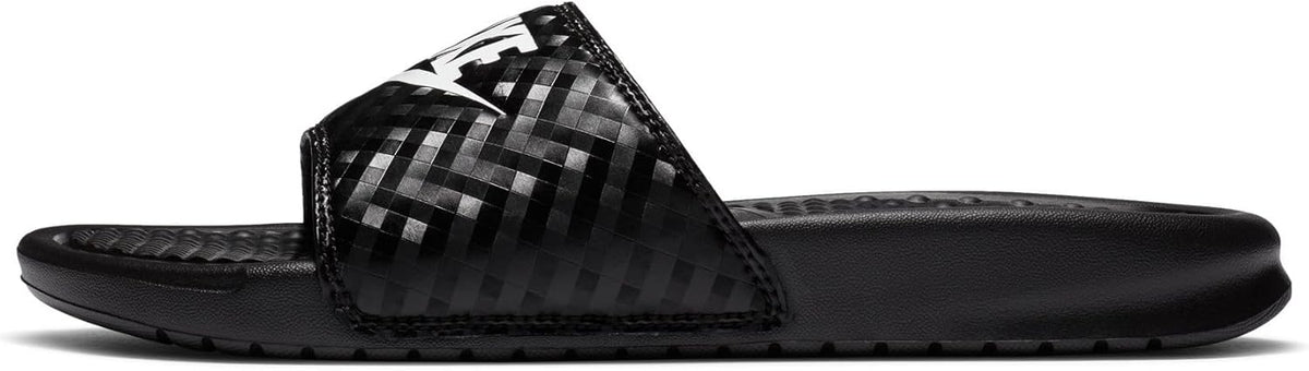 Nike Benassi Just Do It Athletic Shoe, black/white, 10 Regular
