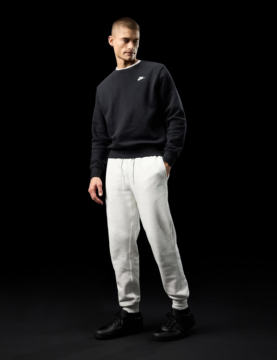 Nike Club Joggers, Birch Heather/White/White