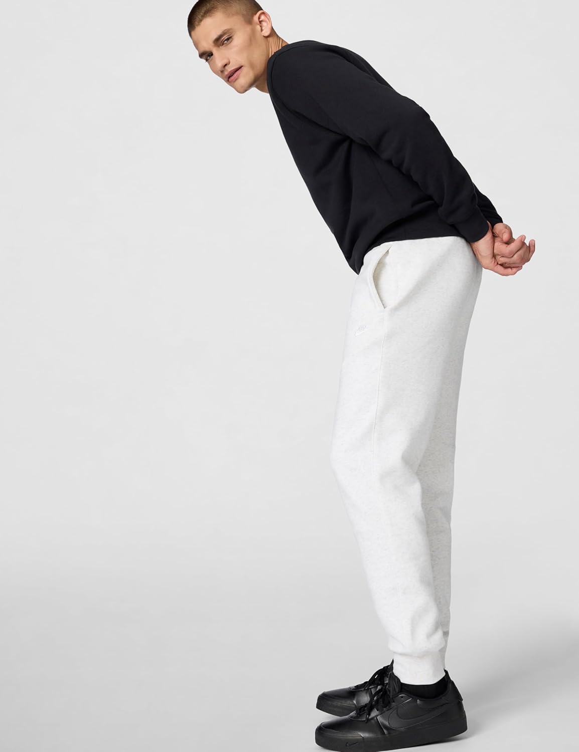 Nike Club Joggers, Birch Heather/White/White