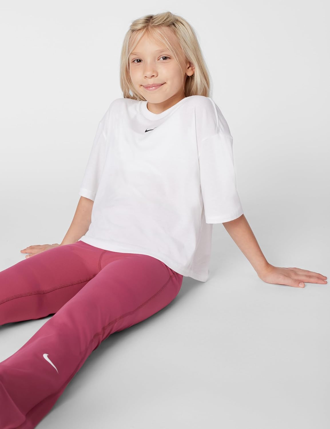 Nike One Dri-Fit Flared Leggings, Sweet Beet/White