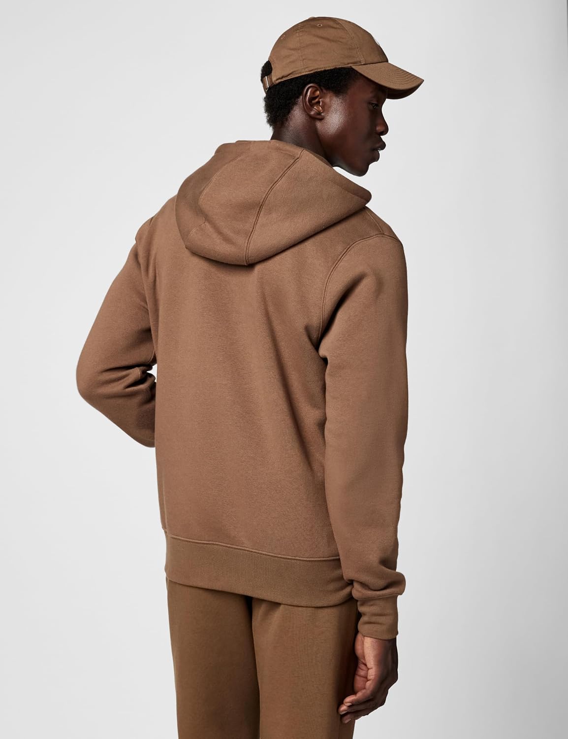 Nike Club Full-Zip Fleece Hoodie, Mosswood Brown/Mosswood Brown/White