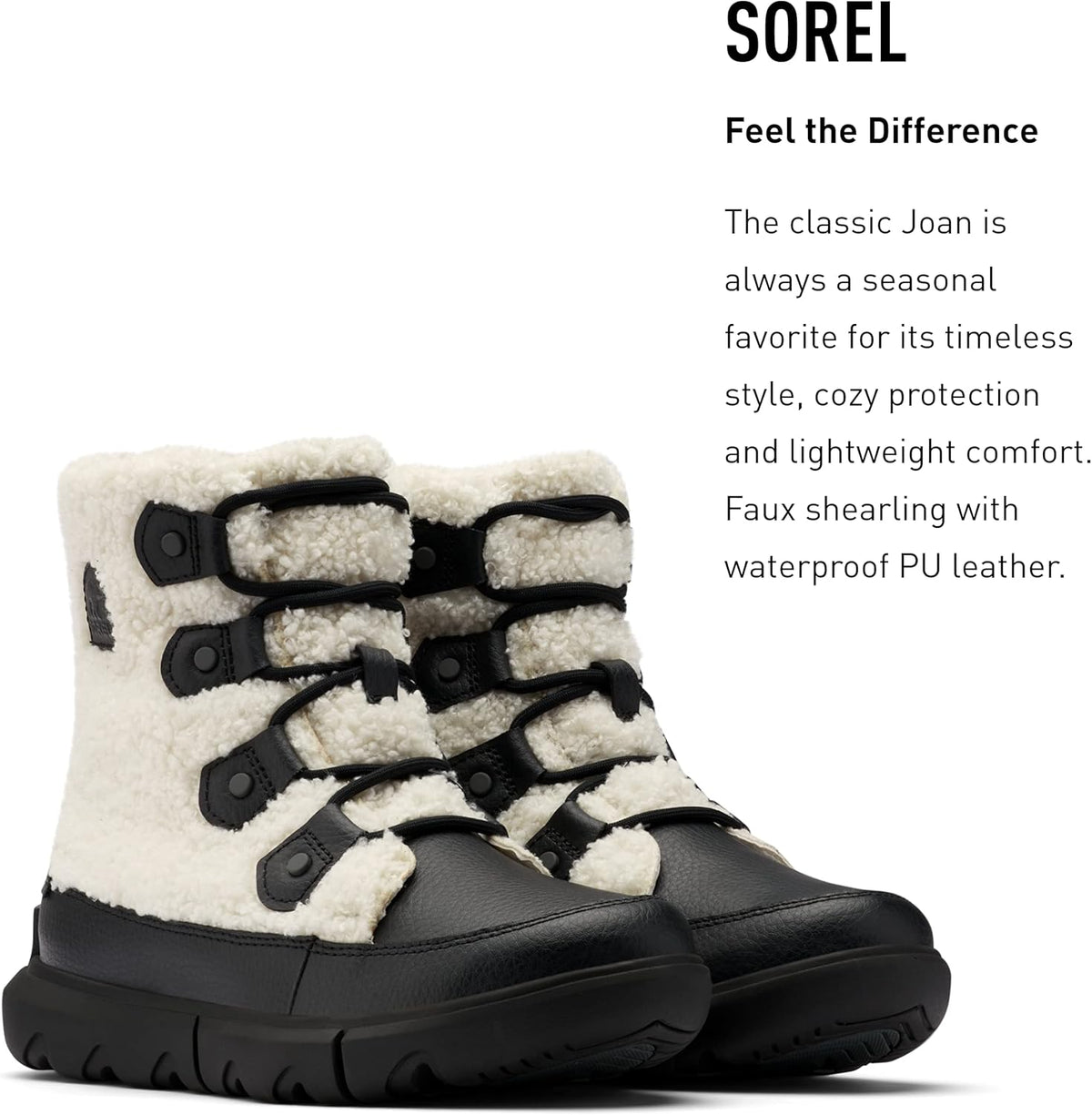SOREL Explorer II Joan Cozy Boot - Black, Sea Salt -