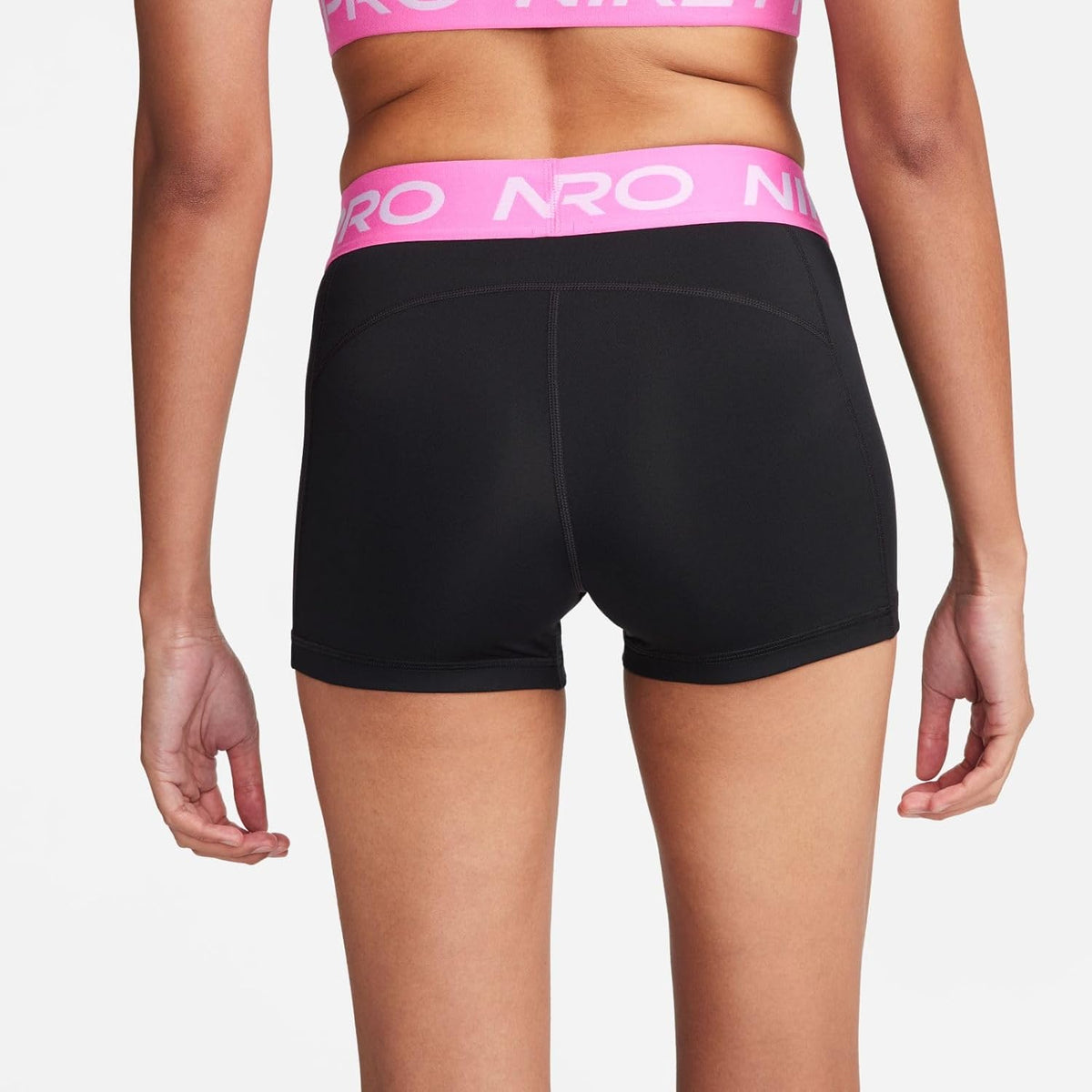 Nike ProWomen's 3" Shorts (Black/Playful Pink/White,), Black/Playful Pink/White