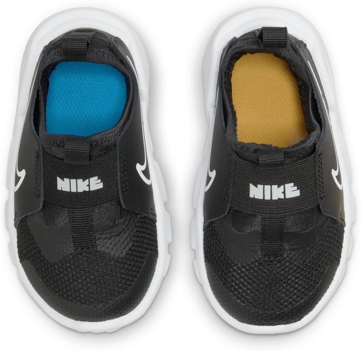 Nike Flex Runner 2 (TDV) Sneaker, Black White Photo Blue University Gold, 12.5 UK Child