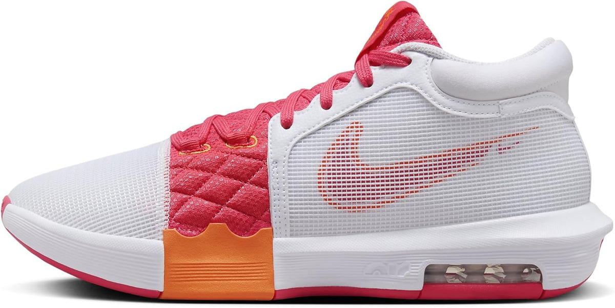 Nike Basketball Shoe, White/Bright Mandarin/Aster Pink