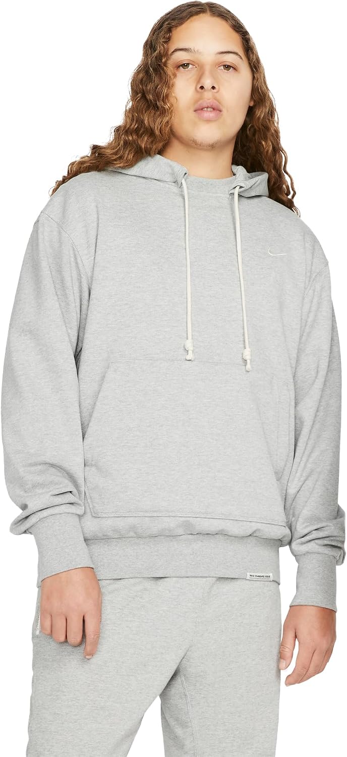 Nike Issue Basketball Pullover Hoodie, Dark Grey Heather/Pale Ivory