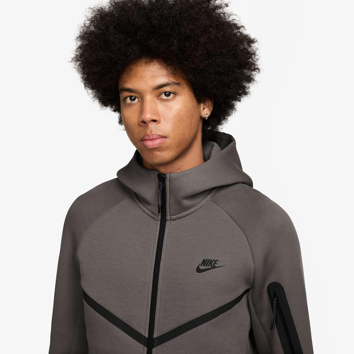 Nike Tech Fleece Windrunner Full-Zip Jacket (Cave Stone/Black), Cave Stone/Black