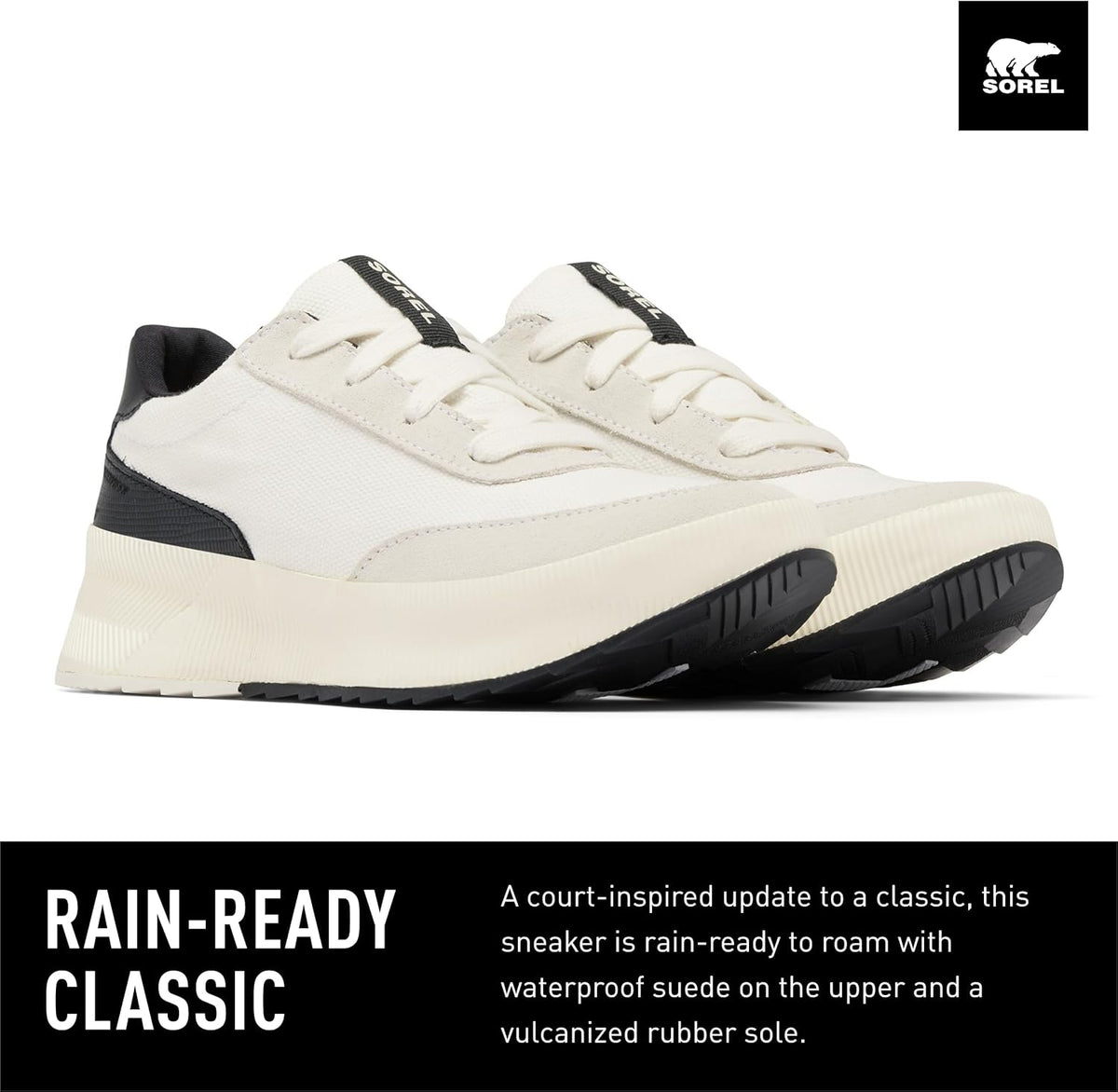 Sorel Out N About LLL City Waterproof Sneakers - Sea Salt, Black -