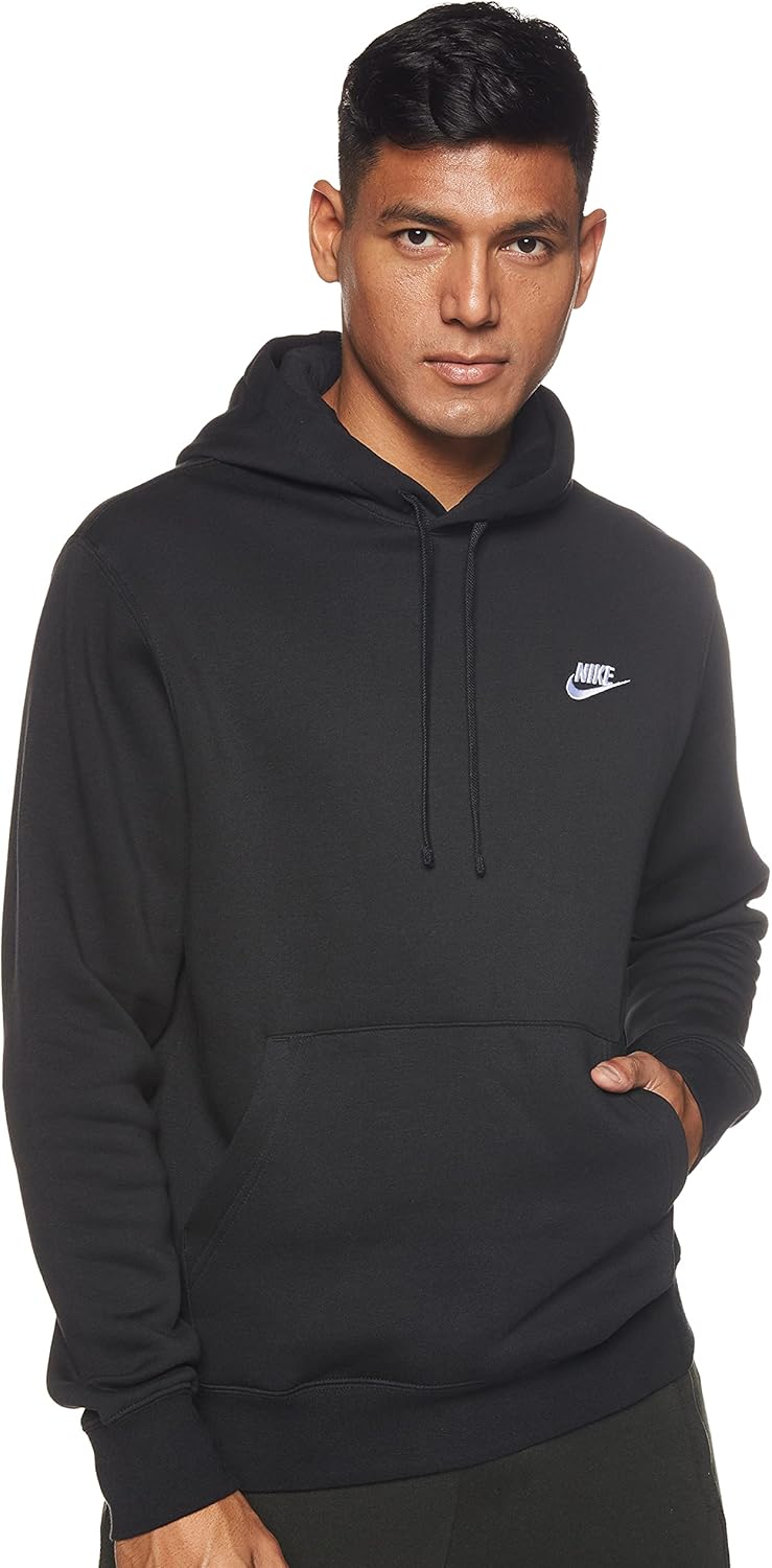Nike Pull Over Hoodie, Dark Grey Heather/Mattelic Silver/White