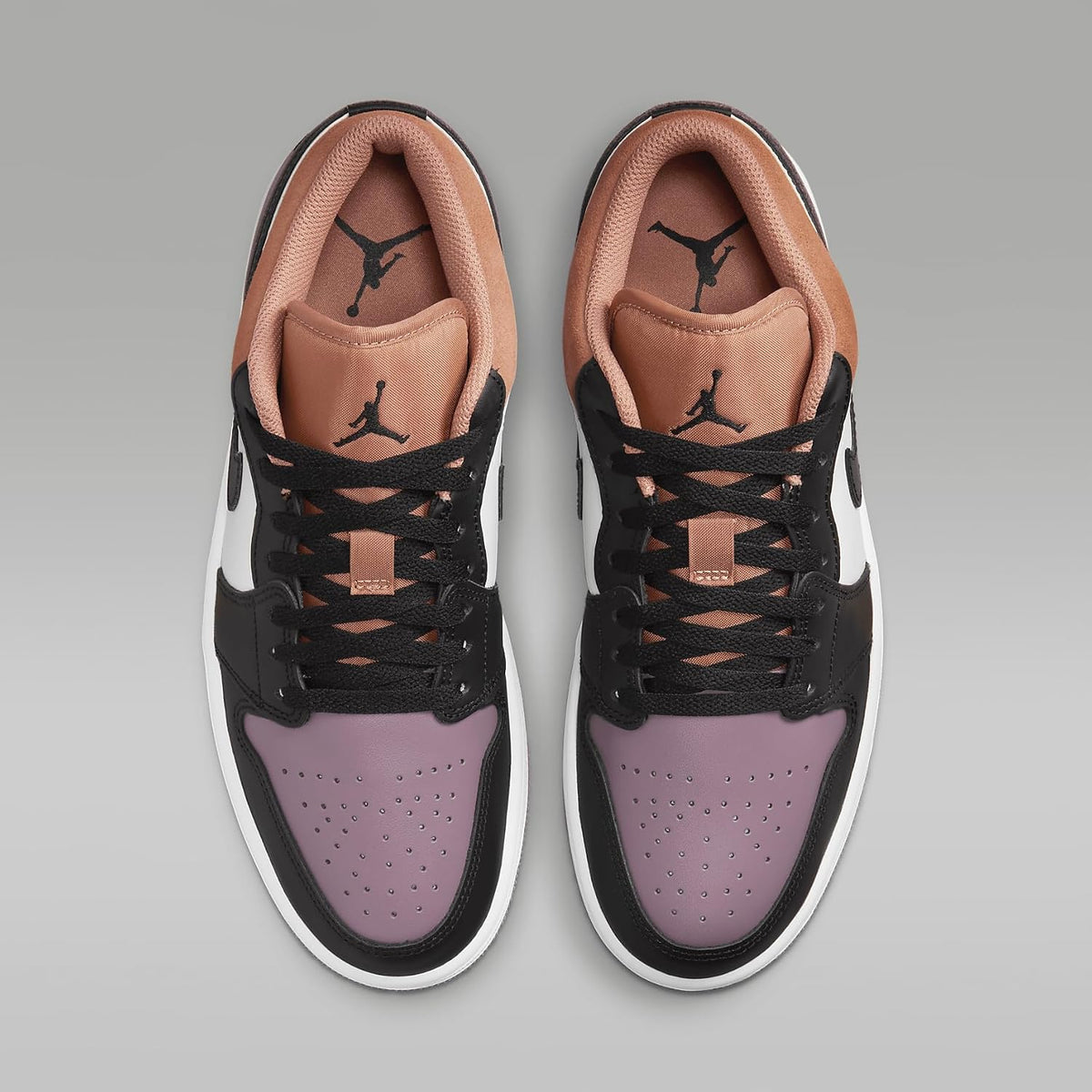 Air Jordan 1 Low SE Shoes, White/Sky J Orange/Sky J Mauve/Black