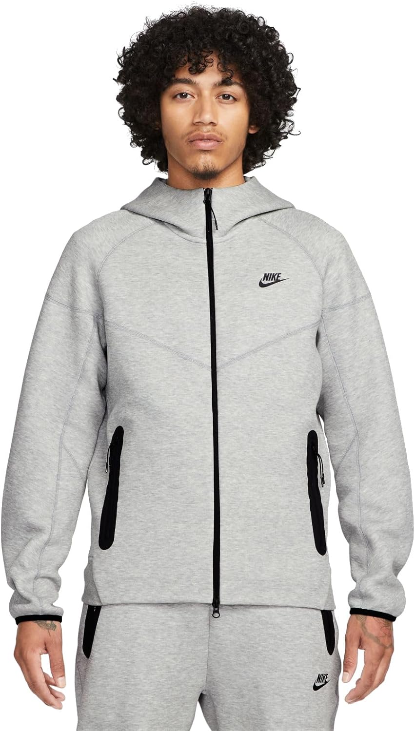 Nike Sportswear Tech Fleece Windrunner Full-Zip Hoodie, Dark Grey Heather/Black