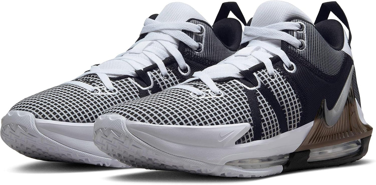 Nike Lebron Witness 7 Basketball Shoe, White/Metallic Silver-black
