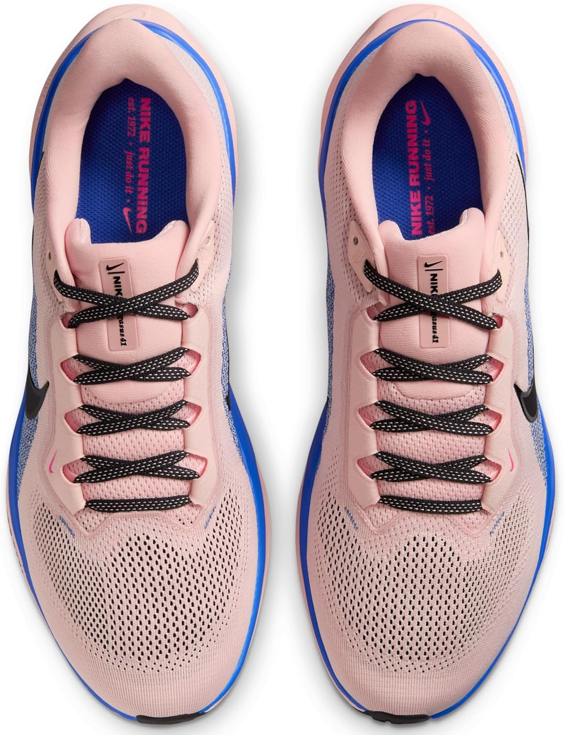 Nike Pegasus 41 Road Running Shoes, Washed Coral/Racer Blue/Hyper Pink/Black