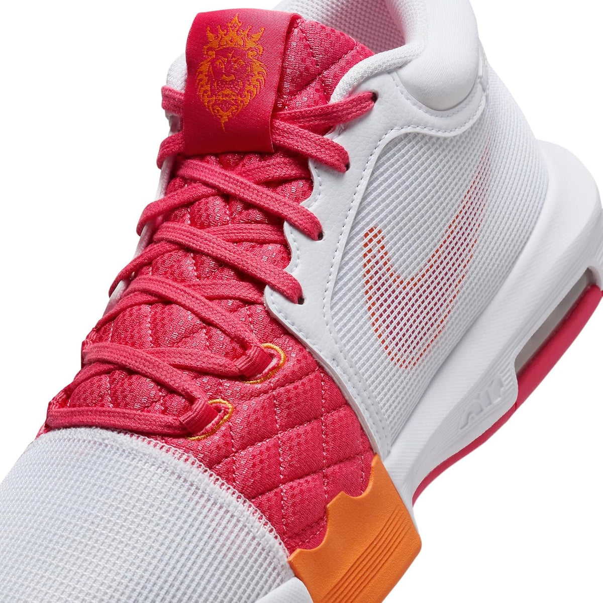 Nike Basketball Shoe, White/Bright Mandarin/Aster Pink