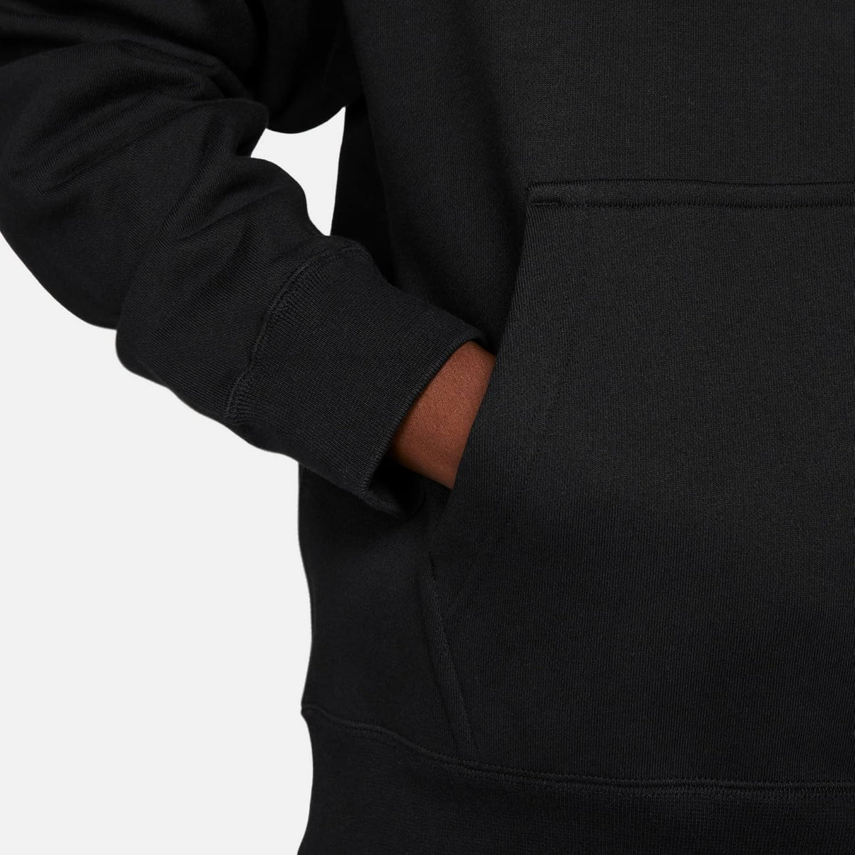 Nike Sportswear Solo Swoosh Fleece Pullover Hoodie (US, Alpha, Small, Regular, Regular, Black/White)