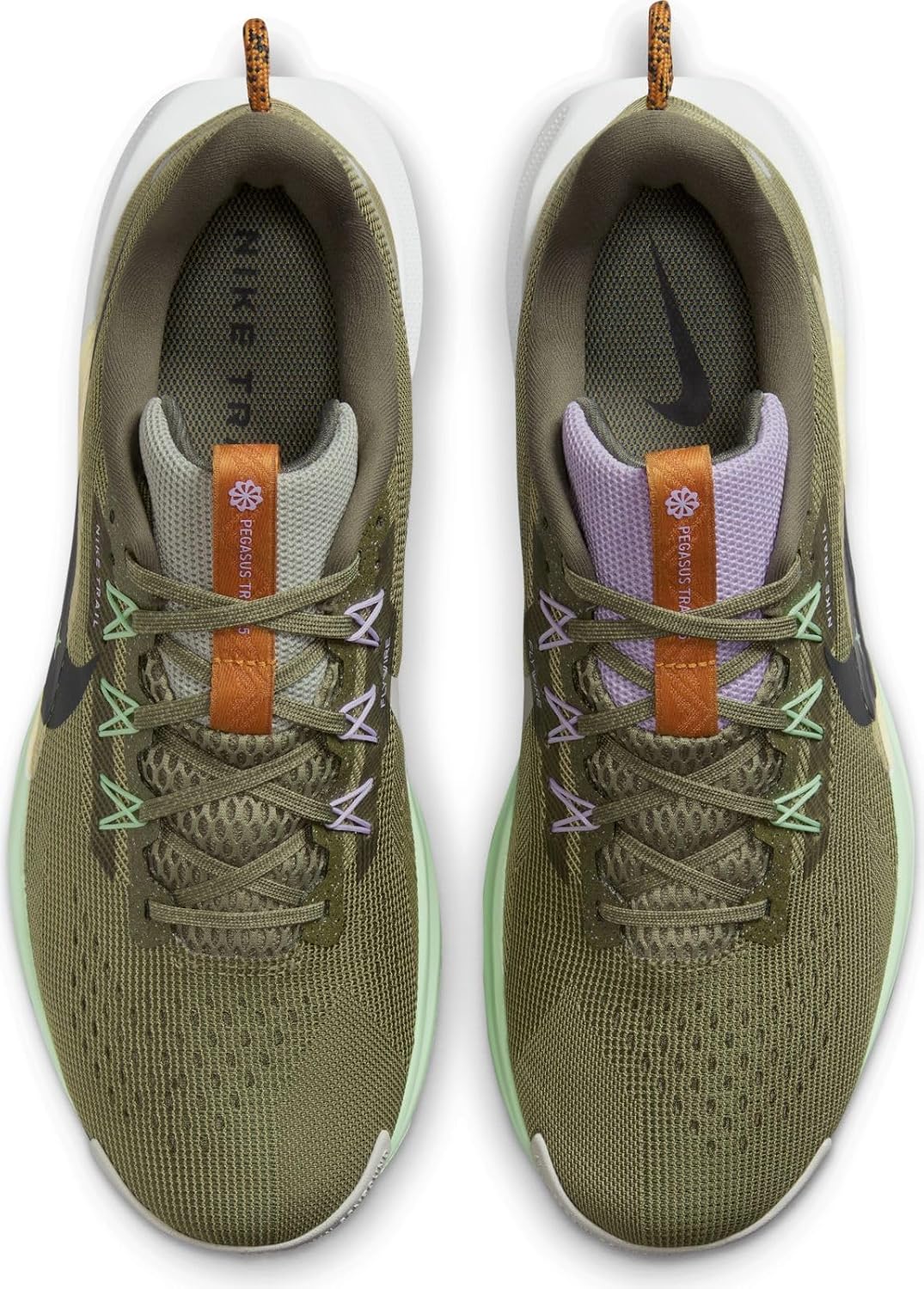 Nike REACTX Pegasus Trail 5 Laced Shoes, MED Olive/Anthracite-Neutral Olive-Vapor