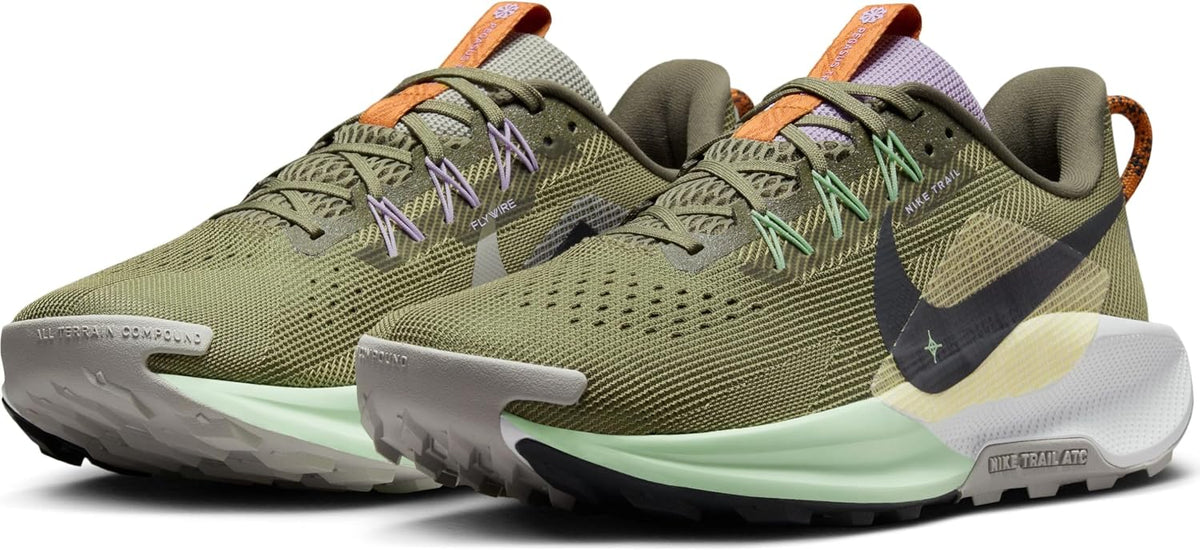 Nike REACTX Pegasus Trail 5 Laced Shoes, MED Olive/Anthracite-Neutral Olive-Vapor
