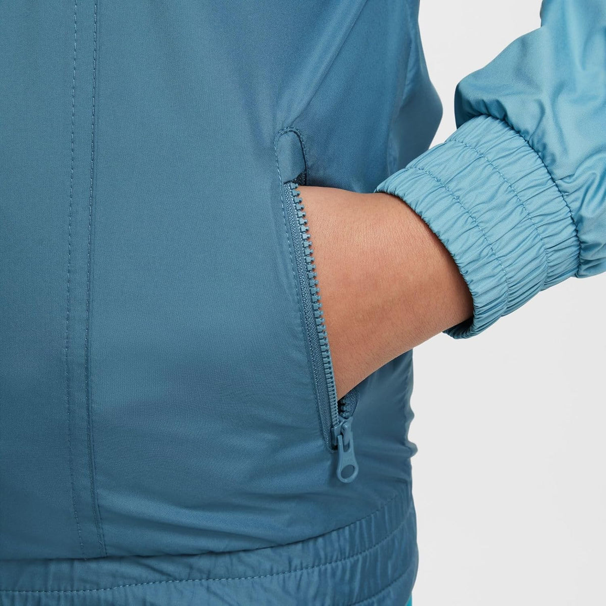 Nike Sportswear Windrunner Hooded Repel Jacket, Dusty Cactus/Smokey Blue/Denim Turquoise/White