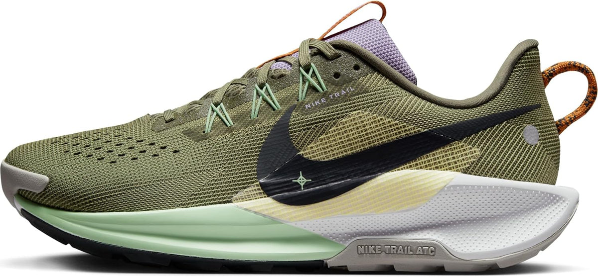 Nike REACTX Pegasus Trail 5 Laced Shoes, MED Olive/Anthracite-Neutral Olive-Vapor