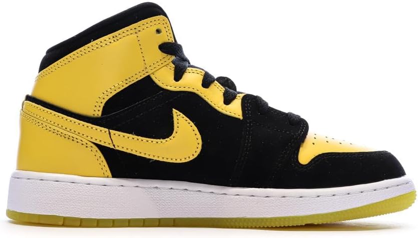 Air Jordan 1 Mid "White/Deep Royal Blue-University Red", Black/Varsity Maize/White