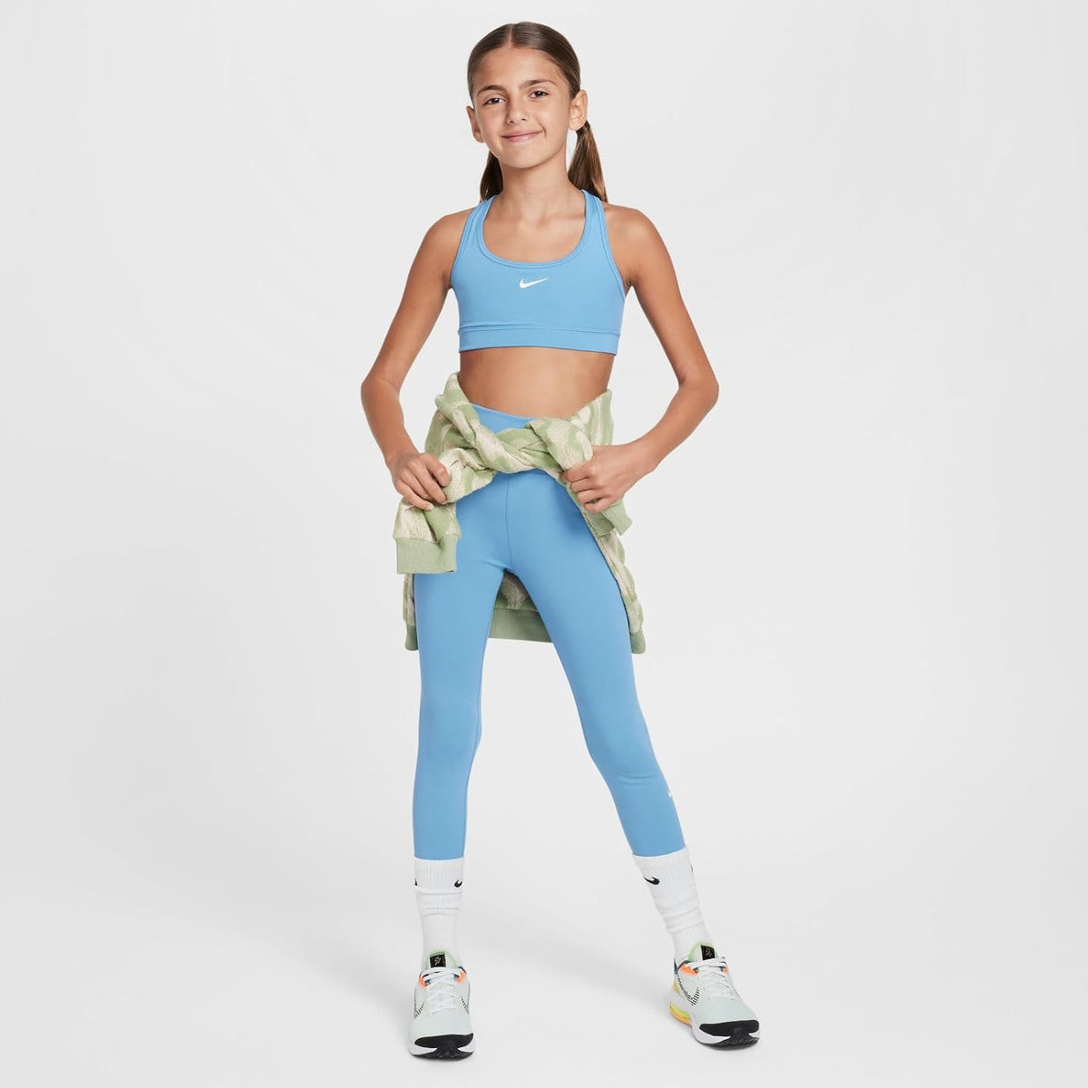 Nike Dri-fit Swoosh Bra (Little ), Blue Beyond/White